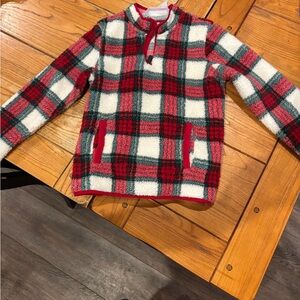 Gymboree Red, White, and Green Plaid Kids Sweater